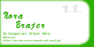nora brajer business card