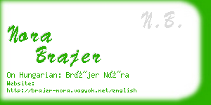 nora brajer business card